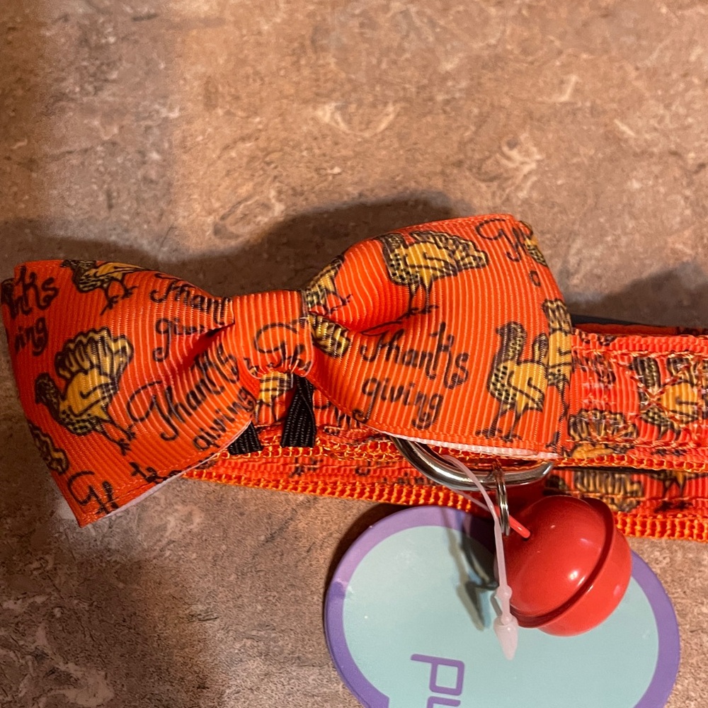 Pupteck Fall Dog Bow Collars - Orange, Black, Green - Picture 2 of 9